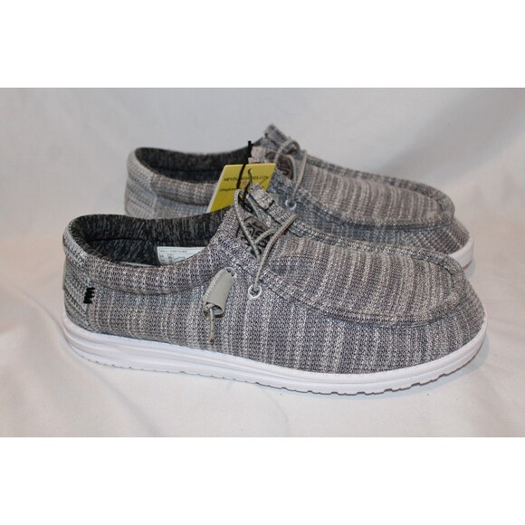 Hey Dude Men\'s Wally Mix Stretch Black Gray Sneakers MEN 9 WOMEN 11 NWT